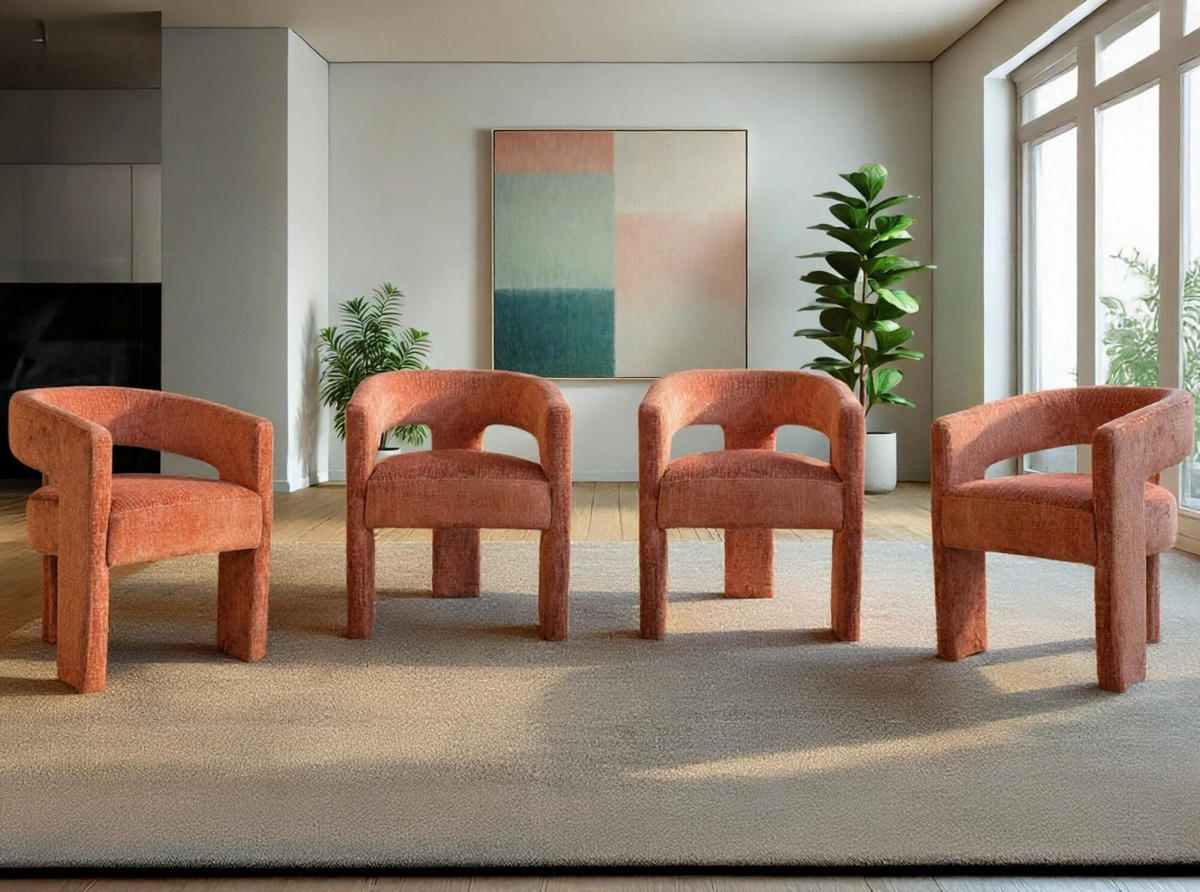 ESSZIMMERSTUHL LEITH Orange 62x58x75 cm - Orange, Textil (62/75/58cm) - FURNLUX