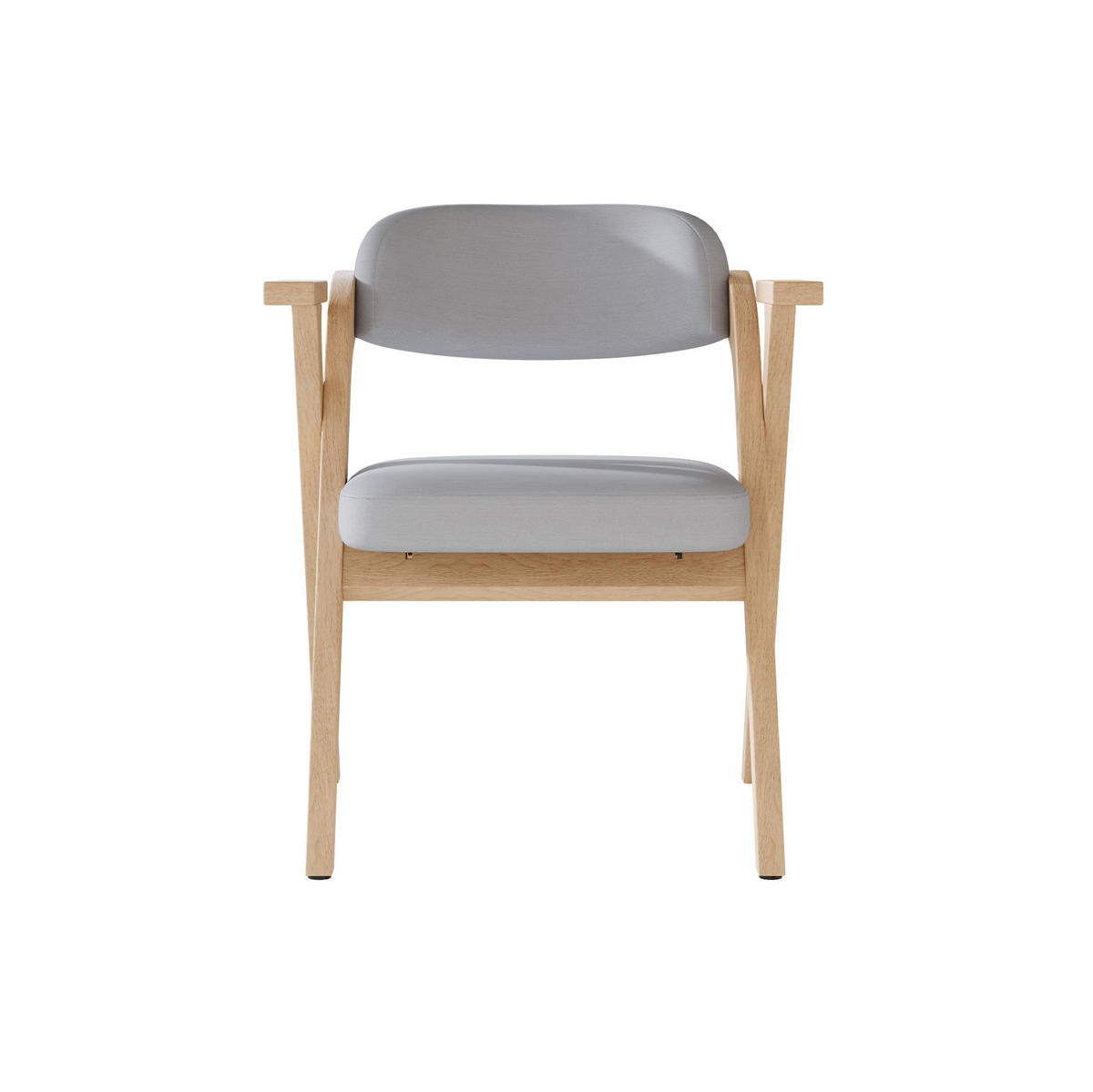 KLAPPSTUHL 4er-Set mit Armlehnen Massivholz Leinen Grau - Grau, Holz (66.5/76/64.51cm) - Meubliv