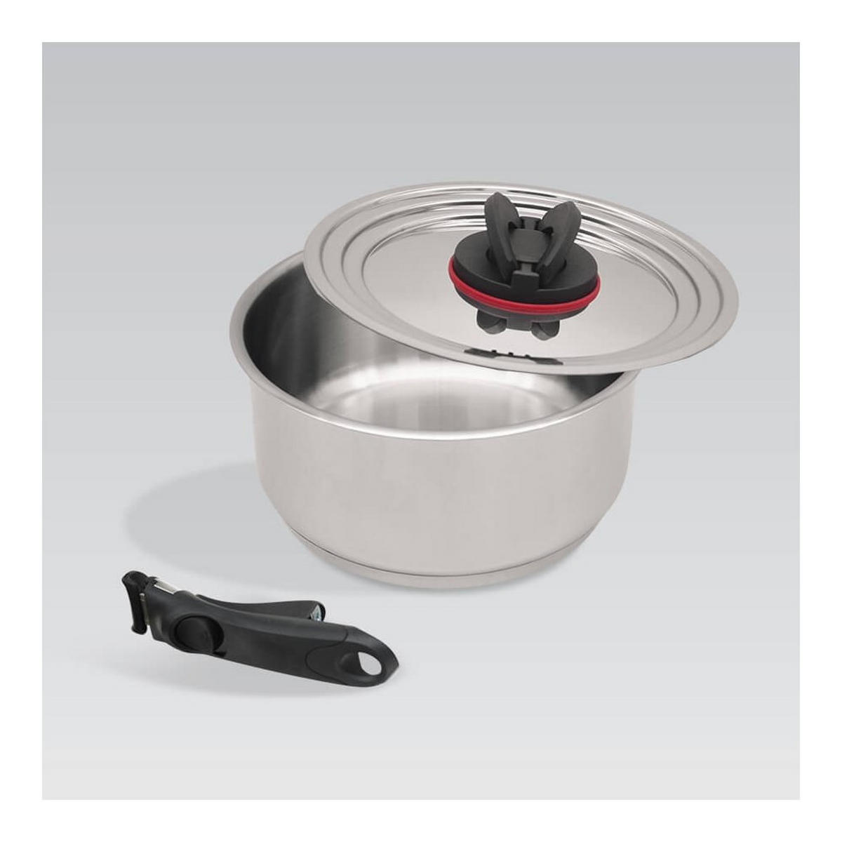 TOPF Silber 45/21/21 cm MR35315 - Silberfarben, Metall (45cm) - Maestro 