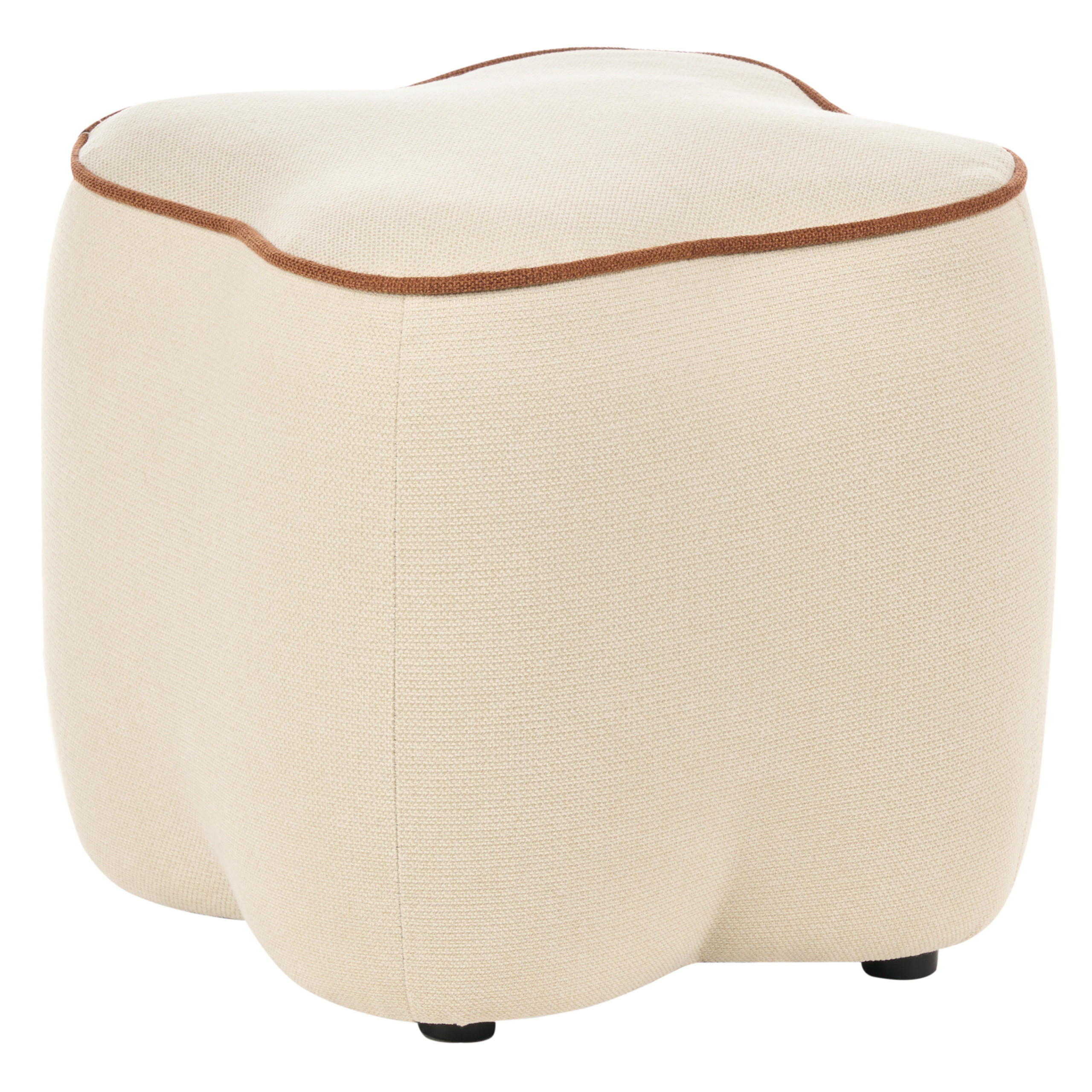 POUF Stoff Hellbeige Juno - Beige/Braun, Textil (35/38/35cm) - Beliani