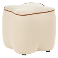 POUF Stoff Hellbeige Juno - Beige/Braun, Textil (35/38/35cm) - Beliani