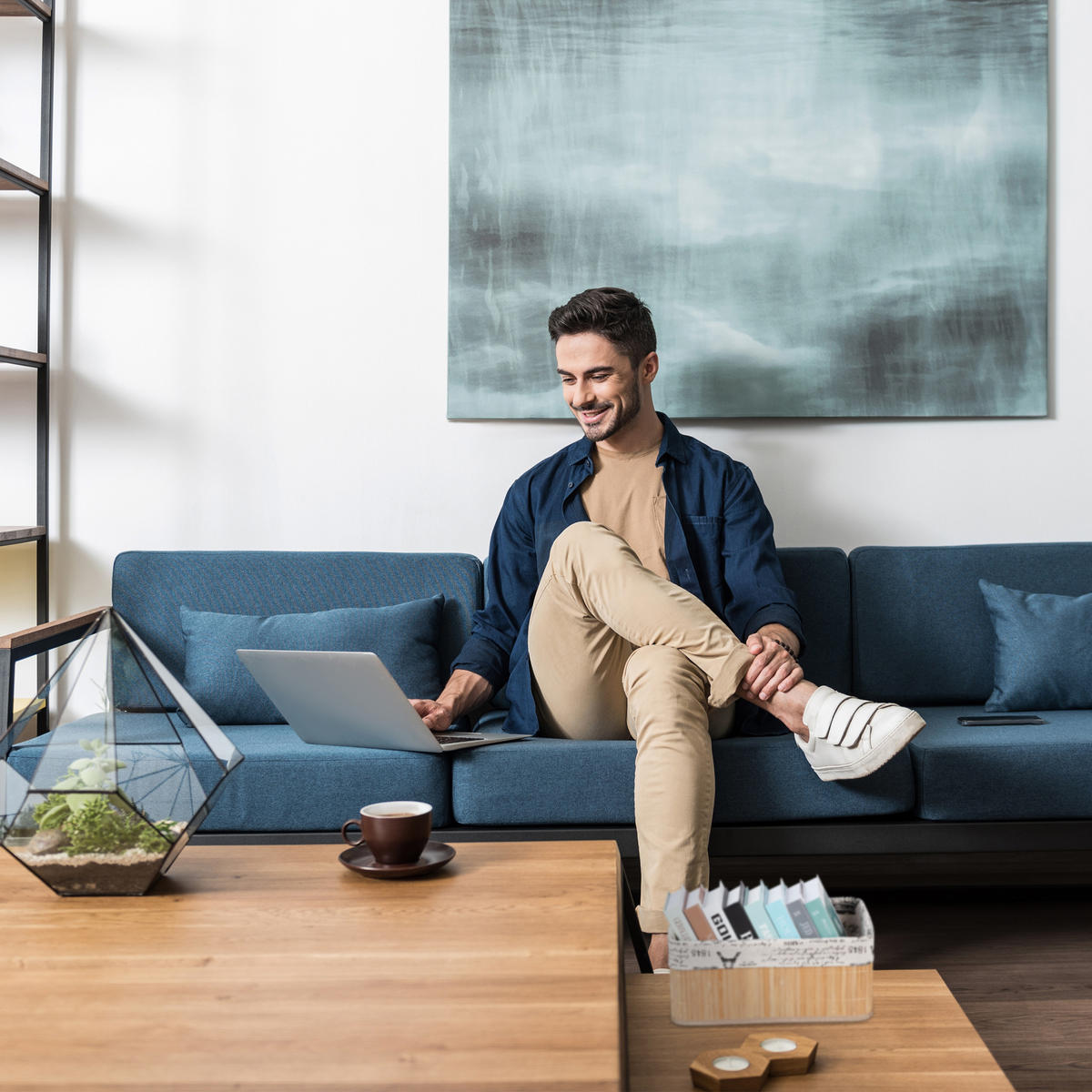 AUFBEWAHRUNGSKORB - Multicolor, Holz/Textil (38/16.5/28.5cm) - Relaxdays