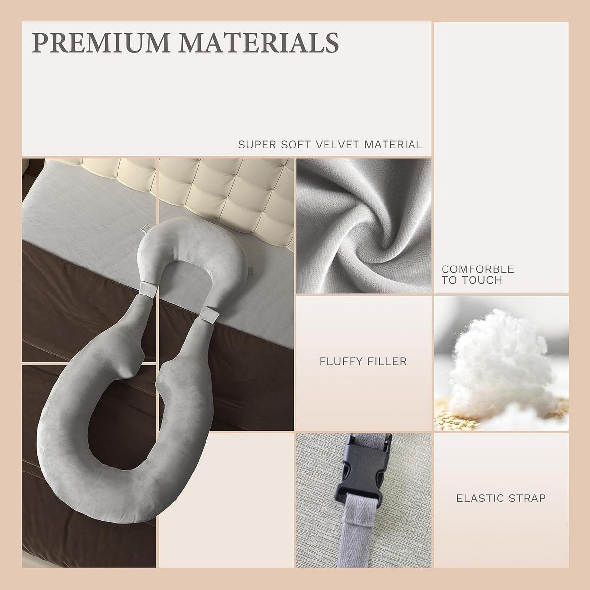 LESEKISSEN multifunktional separat verwendbar grau - Grau, Textil (88/165cm) - Vercart