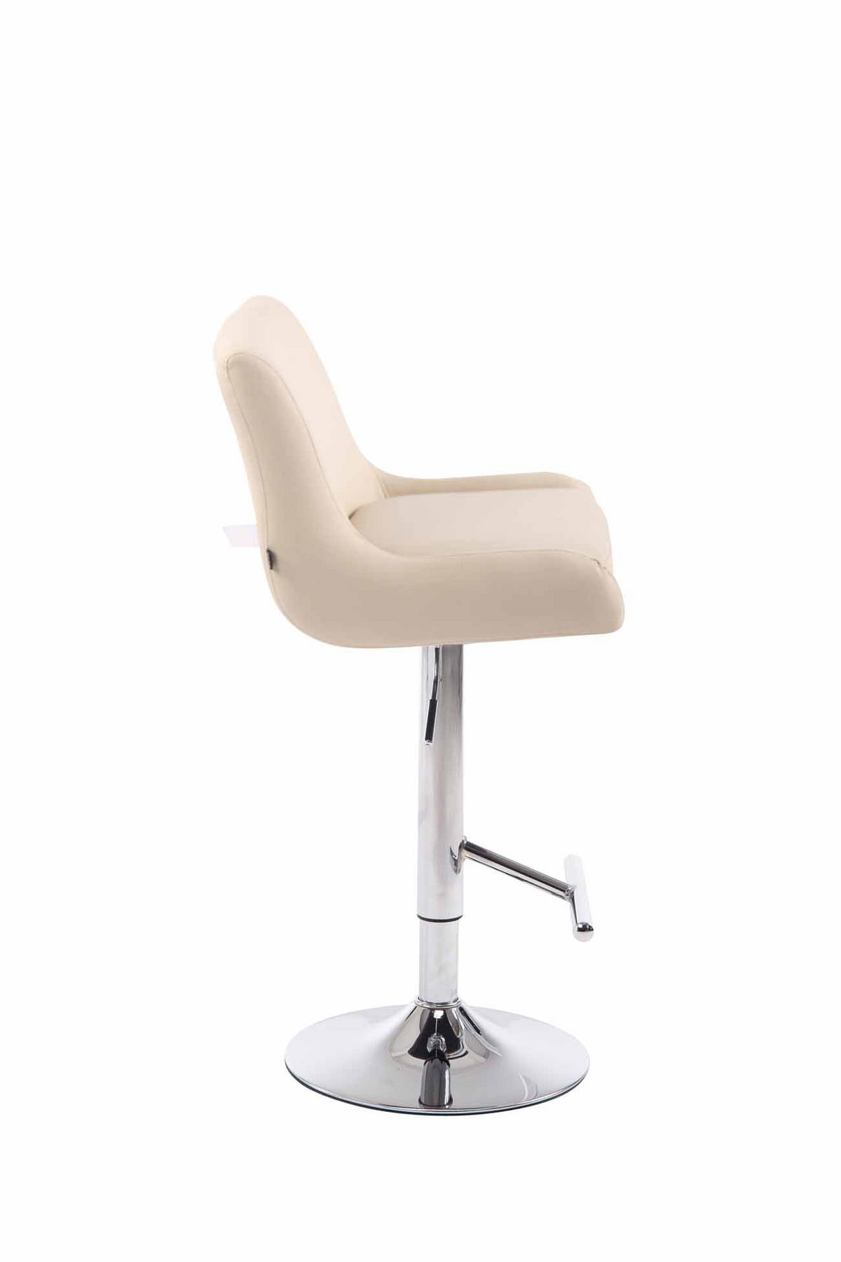 BARHOCKER Lederlook creme - Chromfarben/Creme, Textil/Metall (43/90/50cm) - CLP