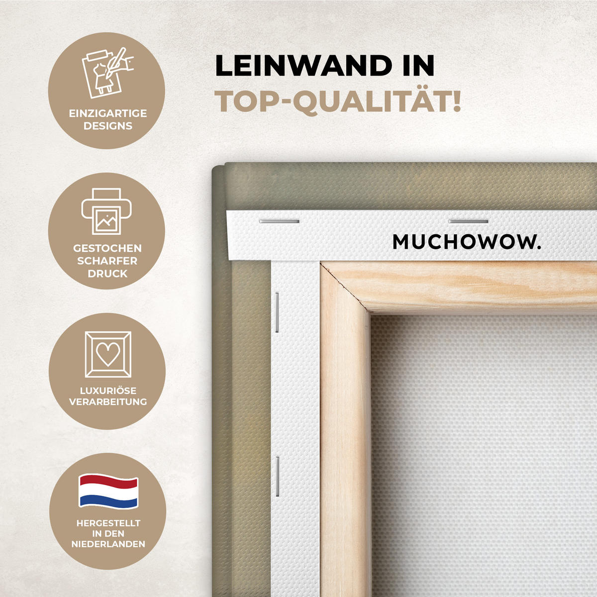 LEINWANDBILD Schaf - Jesus - Pinselstriche - Abstrakt Wanddeko 40x60 cm - Sandfarben, Textil (40/60cm) - MuchoWow