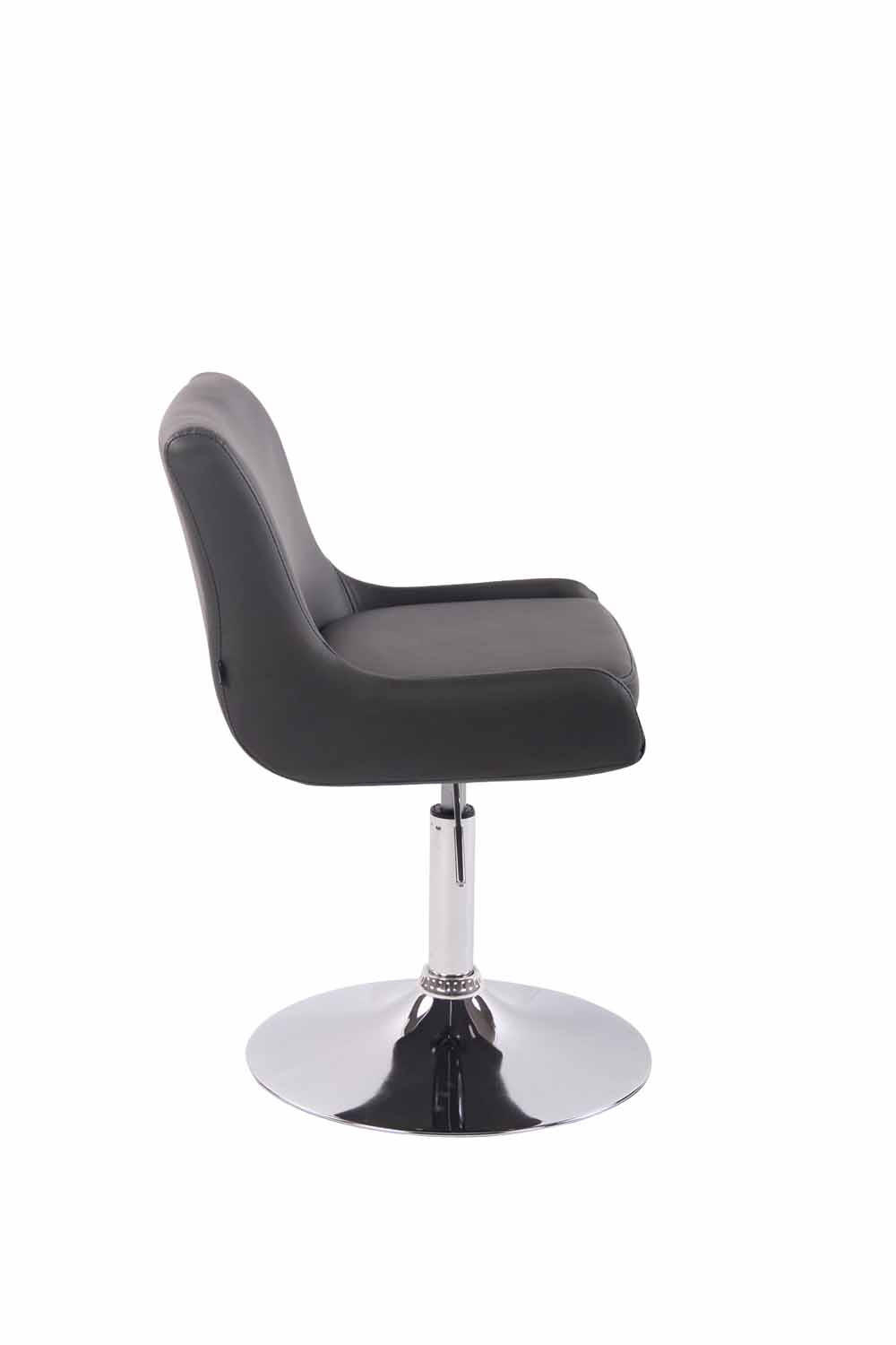 DREHSTUHL Lederlook grau - Chromfarben/Grau, Textil/Metall (43/71/50cm) - CLP