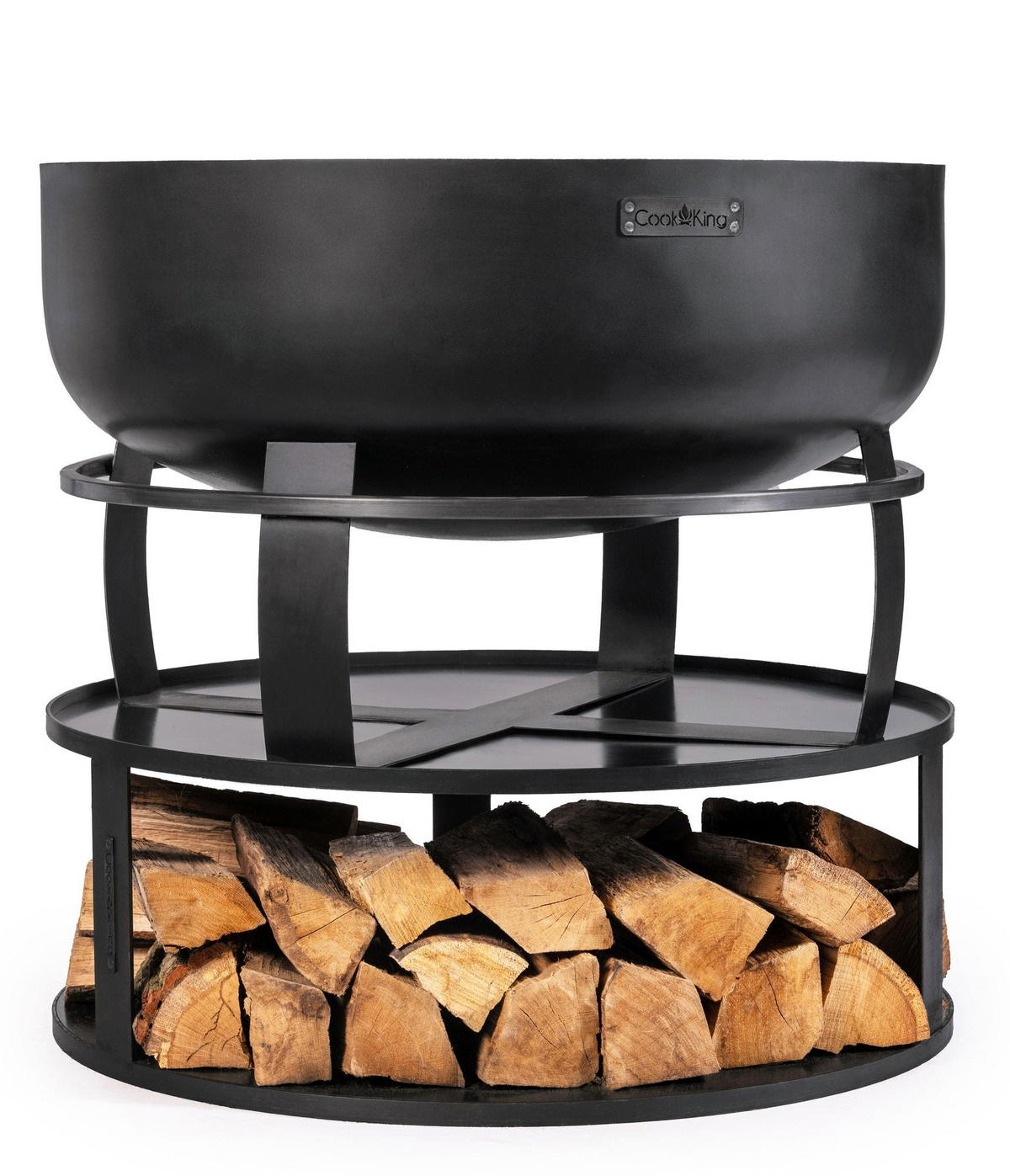 FEUERSCHALENBASIS mit Holzfach 102 cm, rund - Rostfarben, Metall (102/102cm) - Cook King