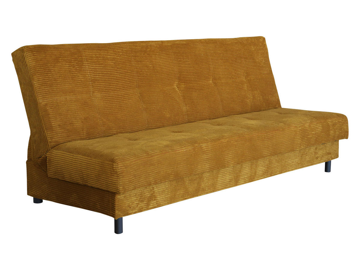 SCHLAFSOFA Enduro XIV Cord - Schwarz/Bronzefarben, Holz/Kunststoff (195/90/85cm) - MIRJAN24