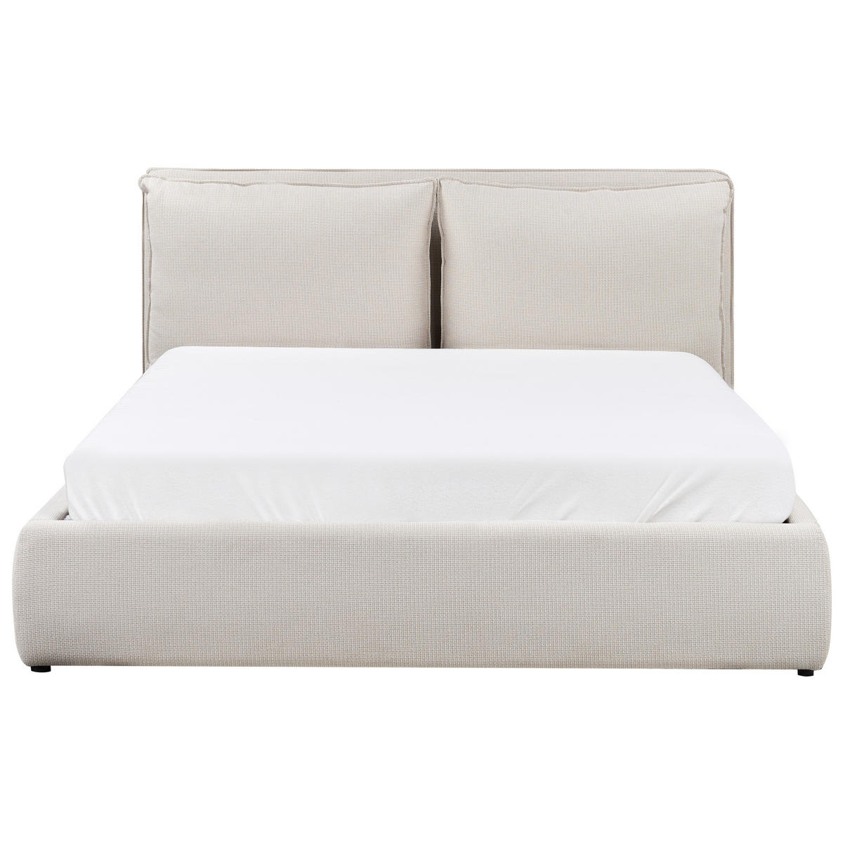 BETT mit Stauraum 160x200 cm Beige Bajonna - Beige, Textil (160/200cm) - Beliani