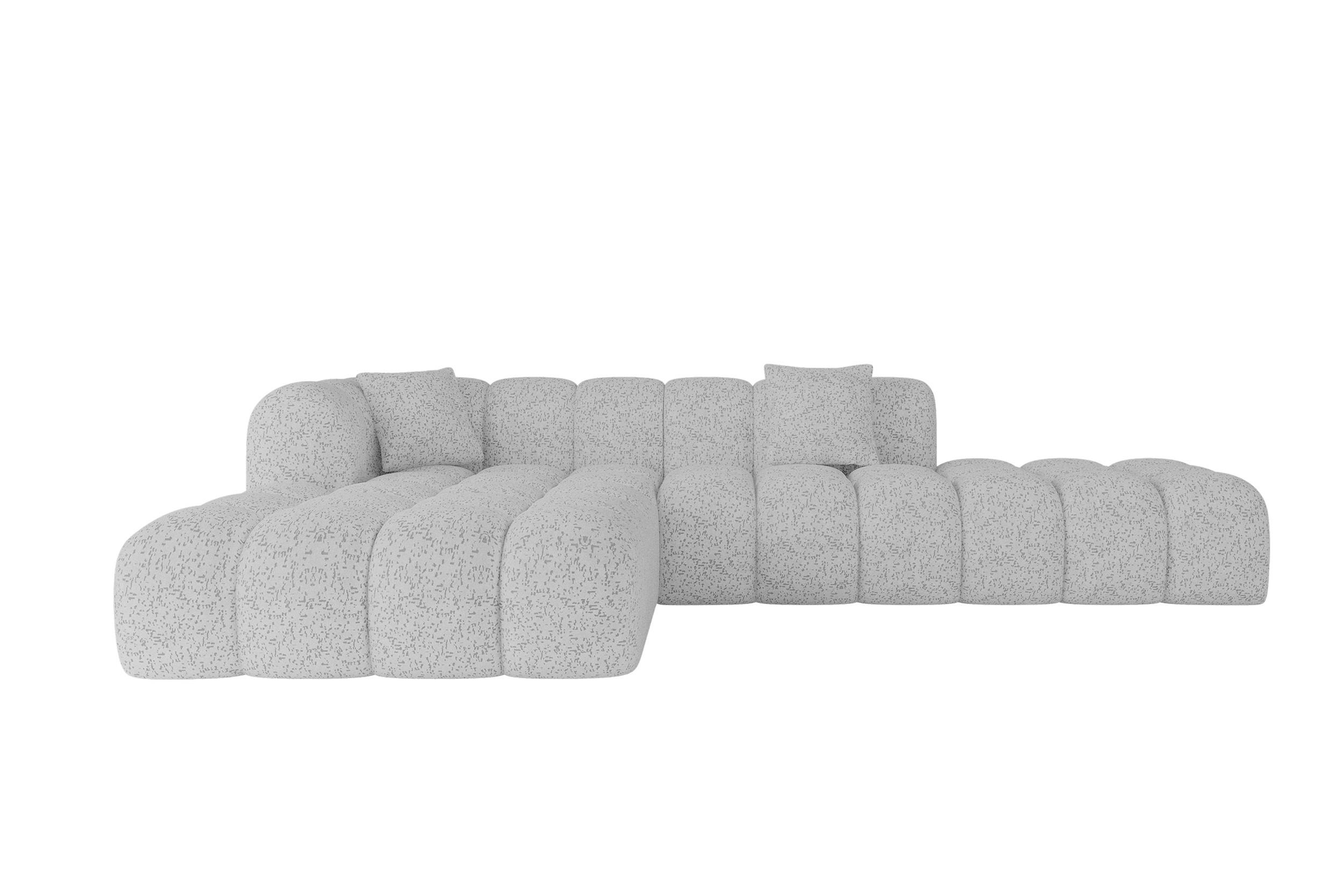 ROHOVÁ SEDACÍ SOUPRAVA s otomanem vlevo OLEA-L2 – 289 x 176 x 71 cm, šedá - šedá/černá, kompozitní dřevo/textil (289/176cm)