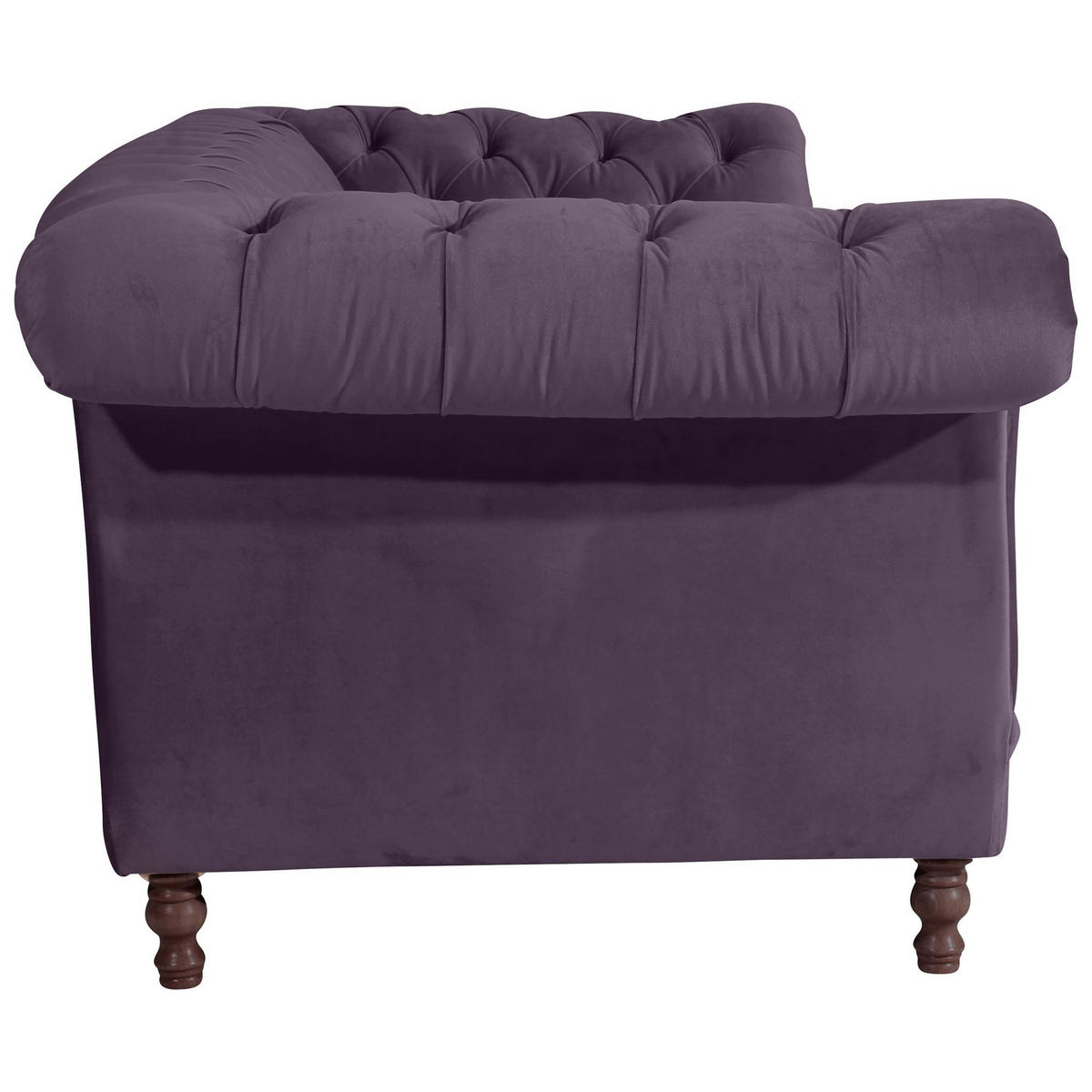 CHESTERFIELD Sofa 3-Sitzer Kaylin Samtvelours purple - Lila, Kunststoff (253/80/100cm) - 58aufmkessel