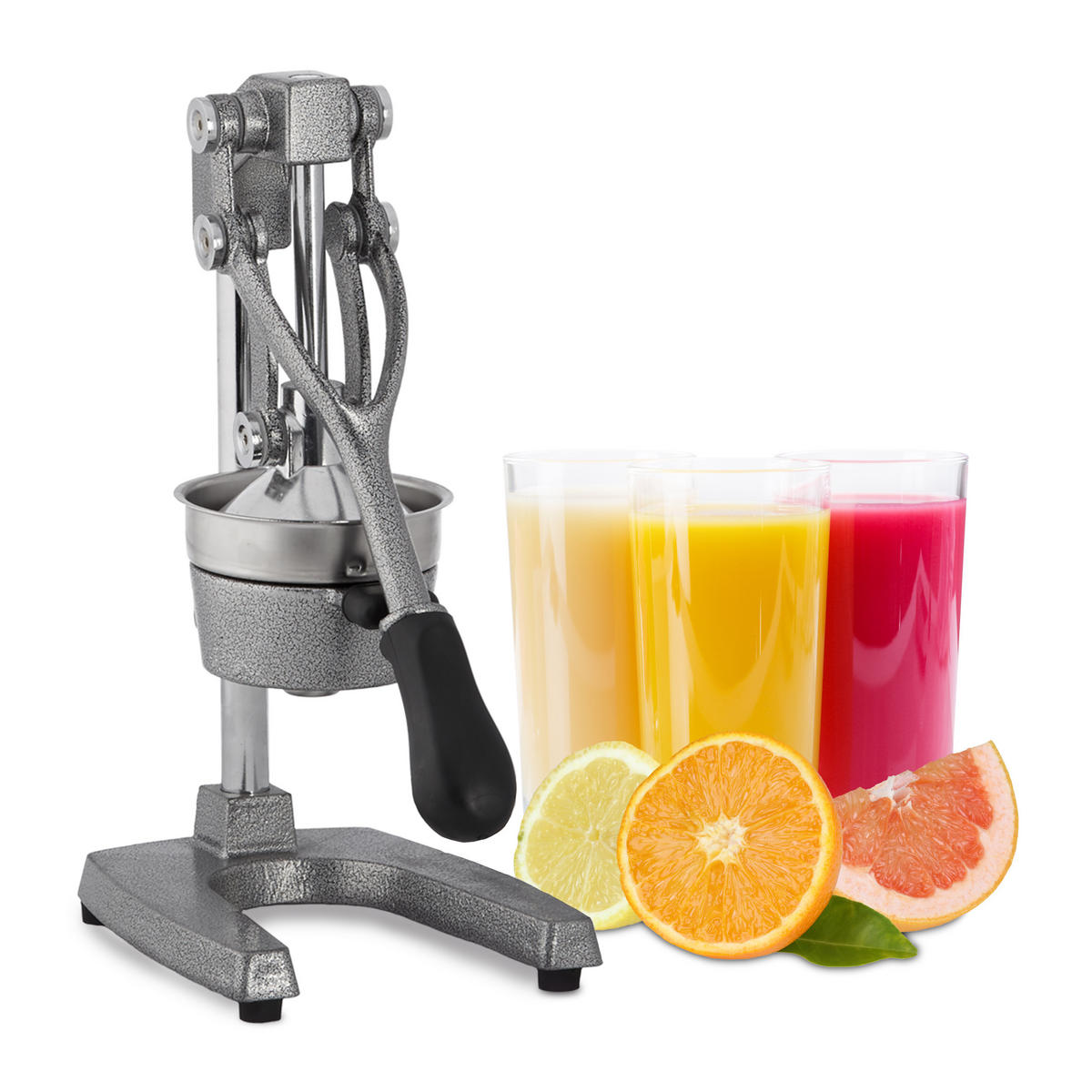 SAFTPRESSE - Silberfarben, Kunststoff/Metall (18/40/21.5cm) - Relaxdays