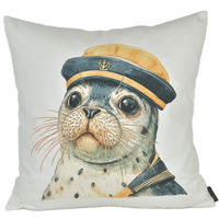 KISSENHÜLLE SEEHUND - Weiß, Textil (50/50cm) - Yve! decoration