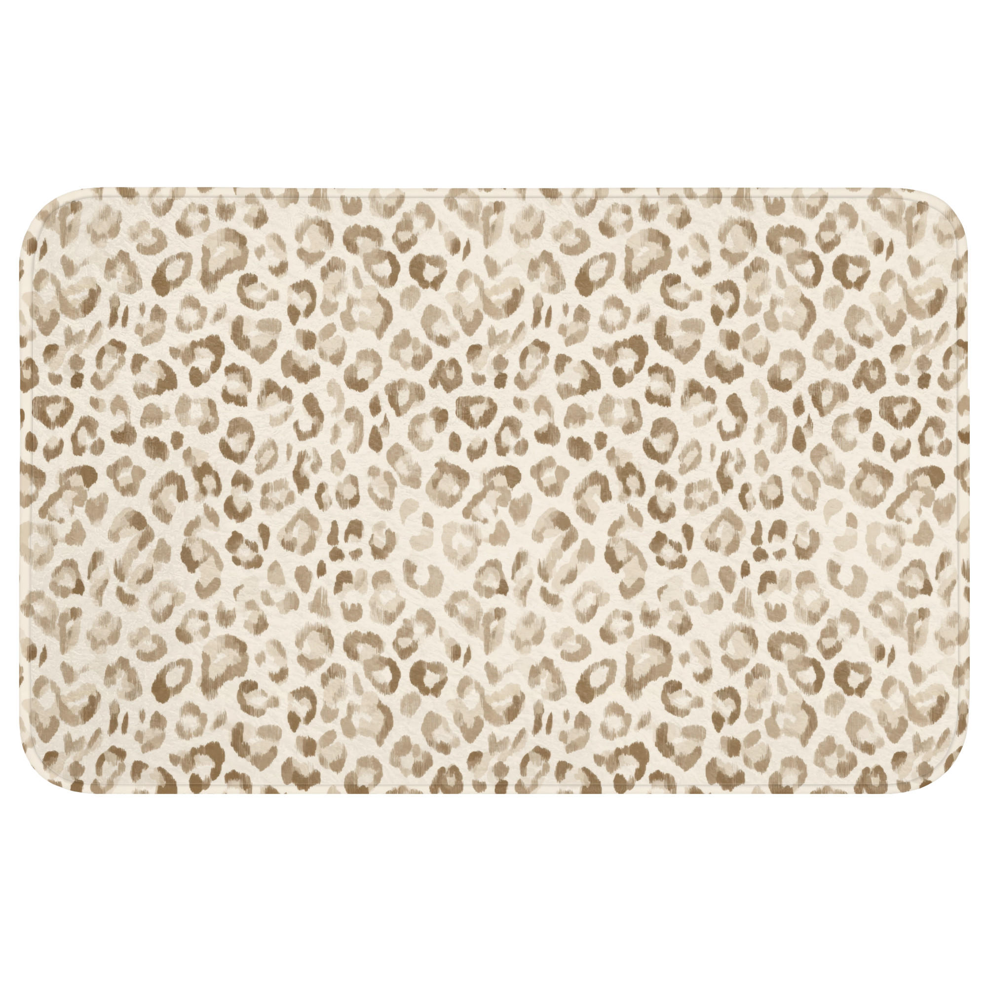 OnlyWow KOUPELNOVÁ PŘEDLOŽKA Leopard - Classic - Béžová 80x50 cm
