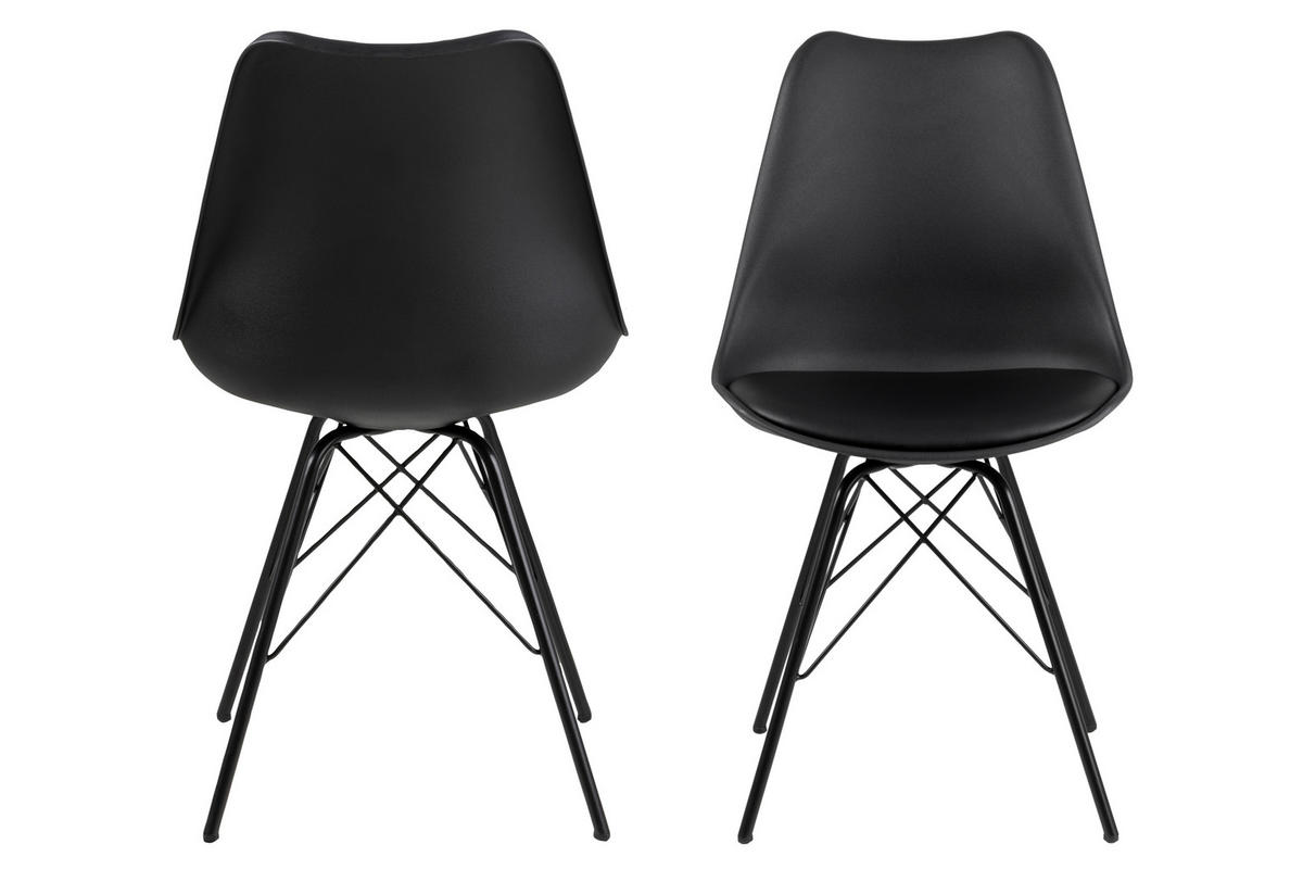 STUHL 2er-Set schwarz, Metall schwarz - Schwarz, Holzwerkstoff (48/86/54cm) - ebuy24