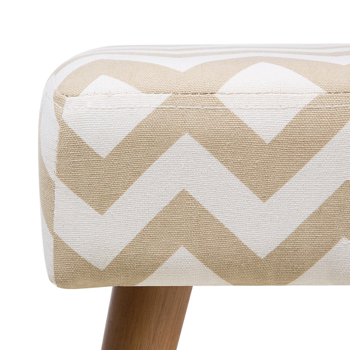 HOCKER Takoma 30/50/35 cm - Beige/Weiß, Naturmaterialien/Textil (50/35/30cm) - Beliani