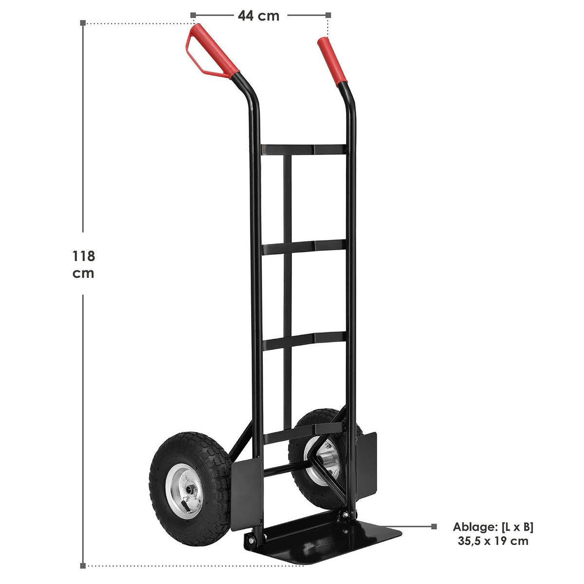 SACKKARRE Basic schwarz klappbar - Schwarz, Metall (35.5/44/118cm) - Juskys