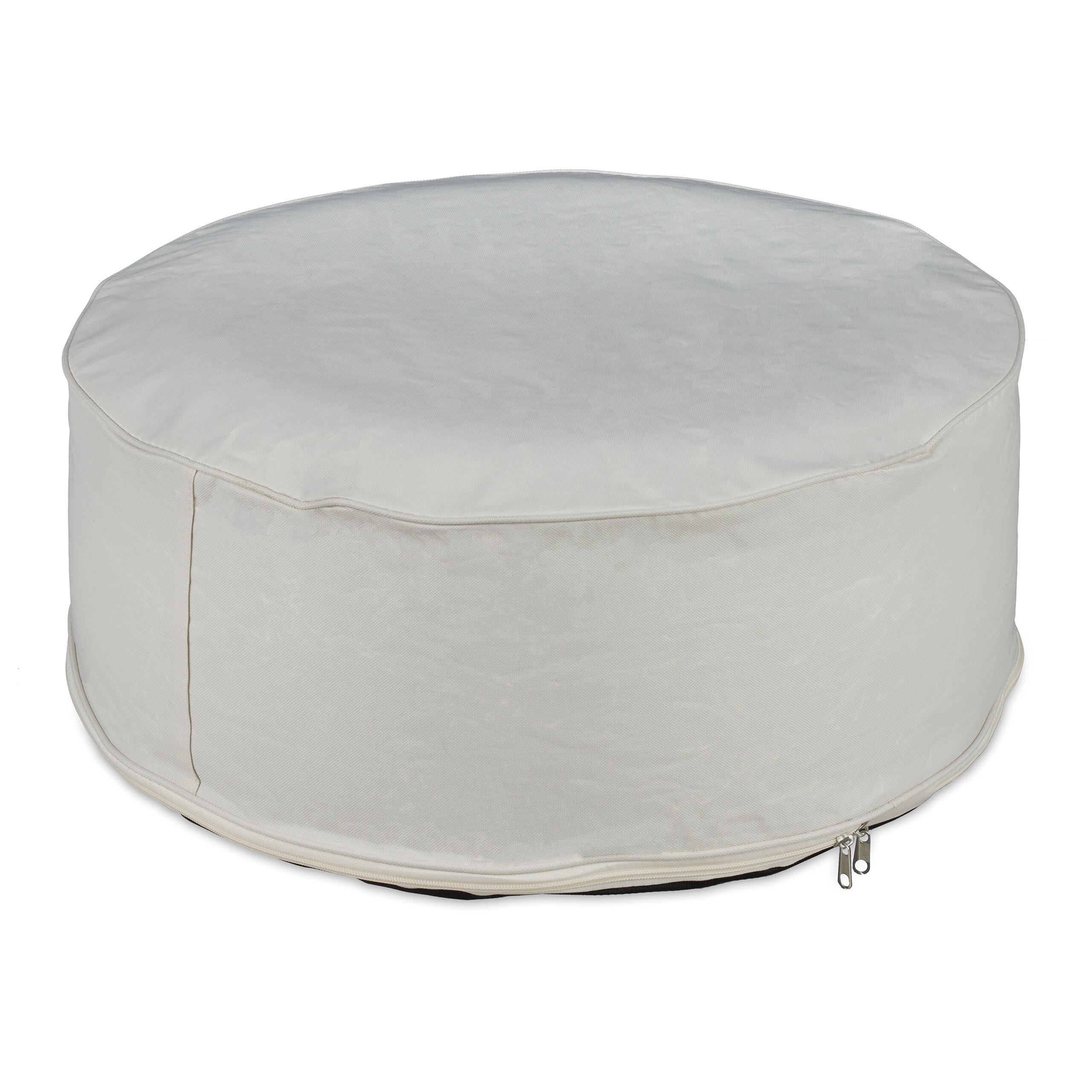 AUFBLASBARER Hocker - Creme, Kunststoff/Textil (56/26/56cm) - Relaxdays