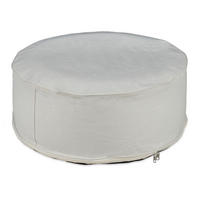 AUFBLASBARER Hocker - Creme, Kunststoff/Textil (56/26/56cm) - Relaxdays