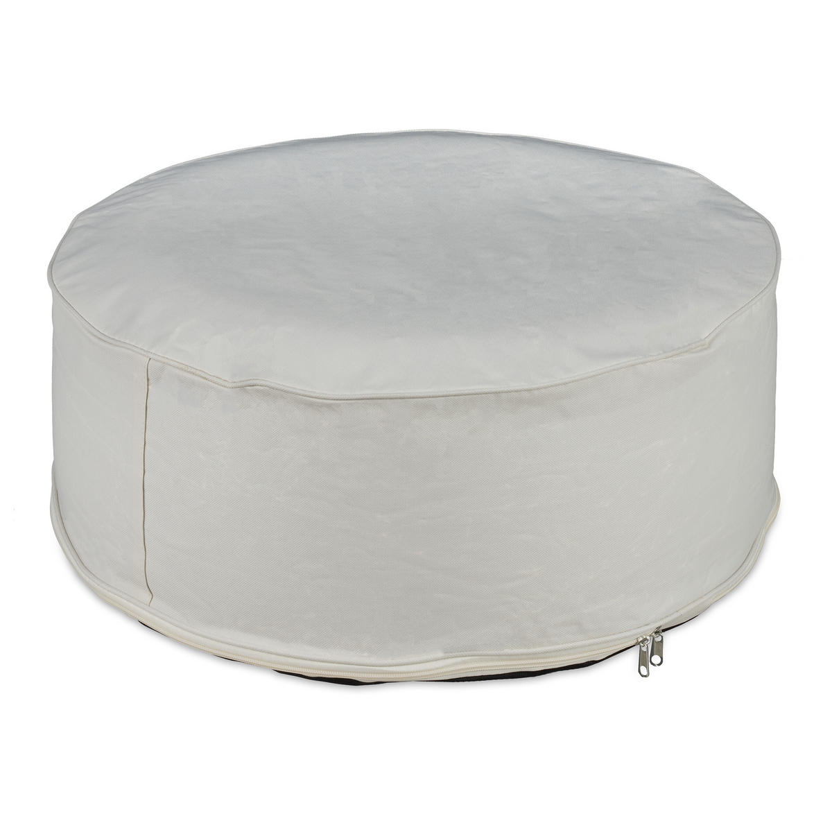 AUFBLASBARER Hocker - Creme, Kunststoff/Textil (56/26/56cm) - Relaxdays