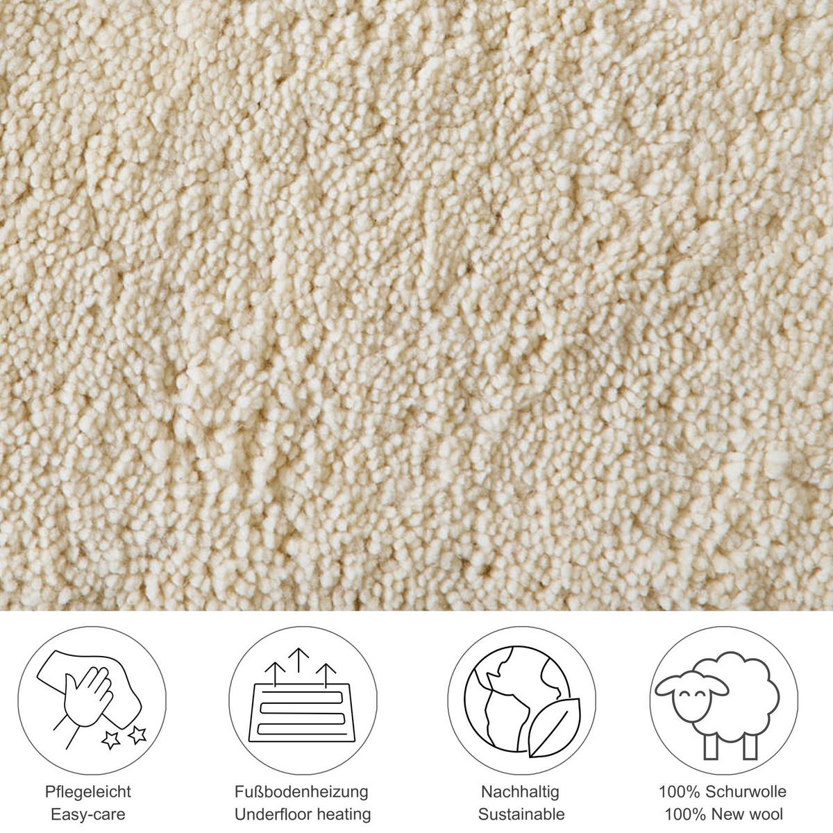 BERBERTEPPICH Maloronga 250x300 cm - Weiß, Textil (250/300cm) - THEKO