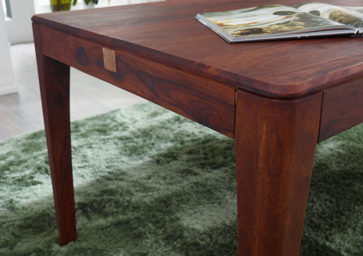 ESSTISCH Sheesham 200x100x76 walnuss geölt BROOKLYN #04 - Dunkelbraun, Holz (100/200/76cm) - Massivmoebel24