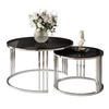 COUCHTISCH 2 in 1 LORI GLASS verchromt silber - Silberfarben/Schwarz, Glas (70/70/48cm) - Lookway