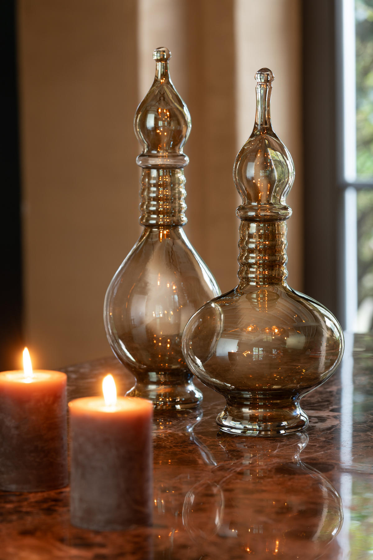 DEKO-OBJEKTE JOEY - Glas - Beige - S - Beige, Glas (17.5/38/17.5cm) - J-Line