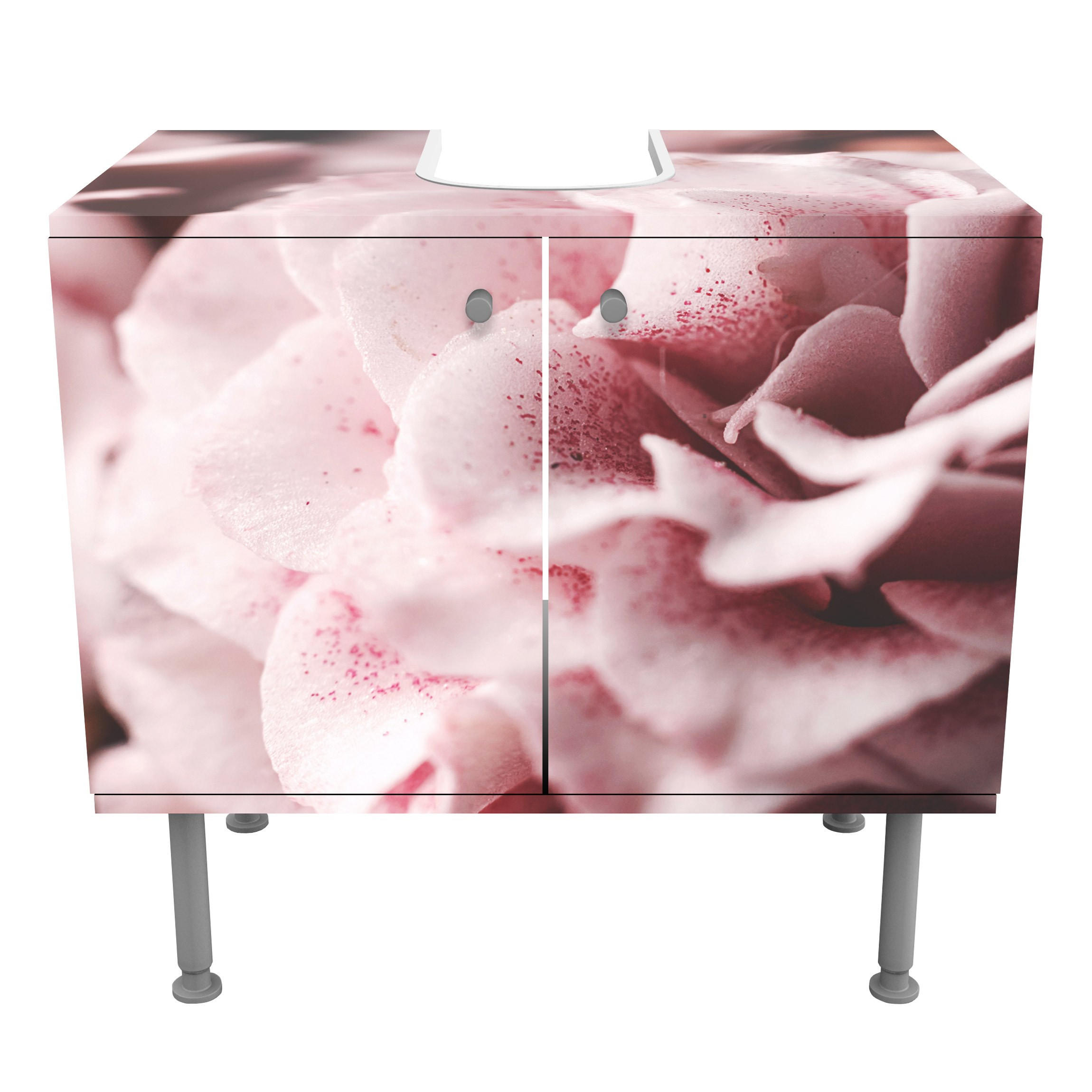 WASCHBECKENUNTERSCHRANK Shabby Rosa Rose Pastell 60/55/35 cm - Rosa, Holzwerkstoff (60/55/35cm) - Bilderwelten