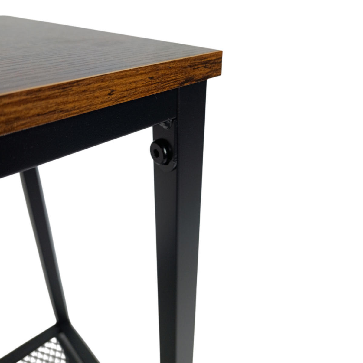 KONSOLENTISCH Metall Dunkelbraun mit Ablage 60×30×60 cm - Dunkelbraun, Holzwerkstoff/Metall (30/60/60cm) - Begryf