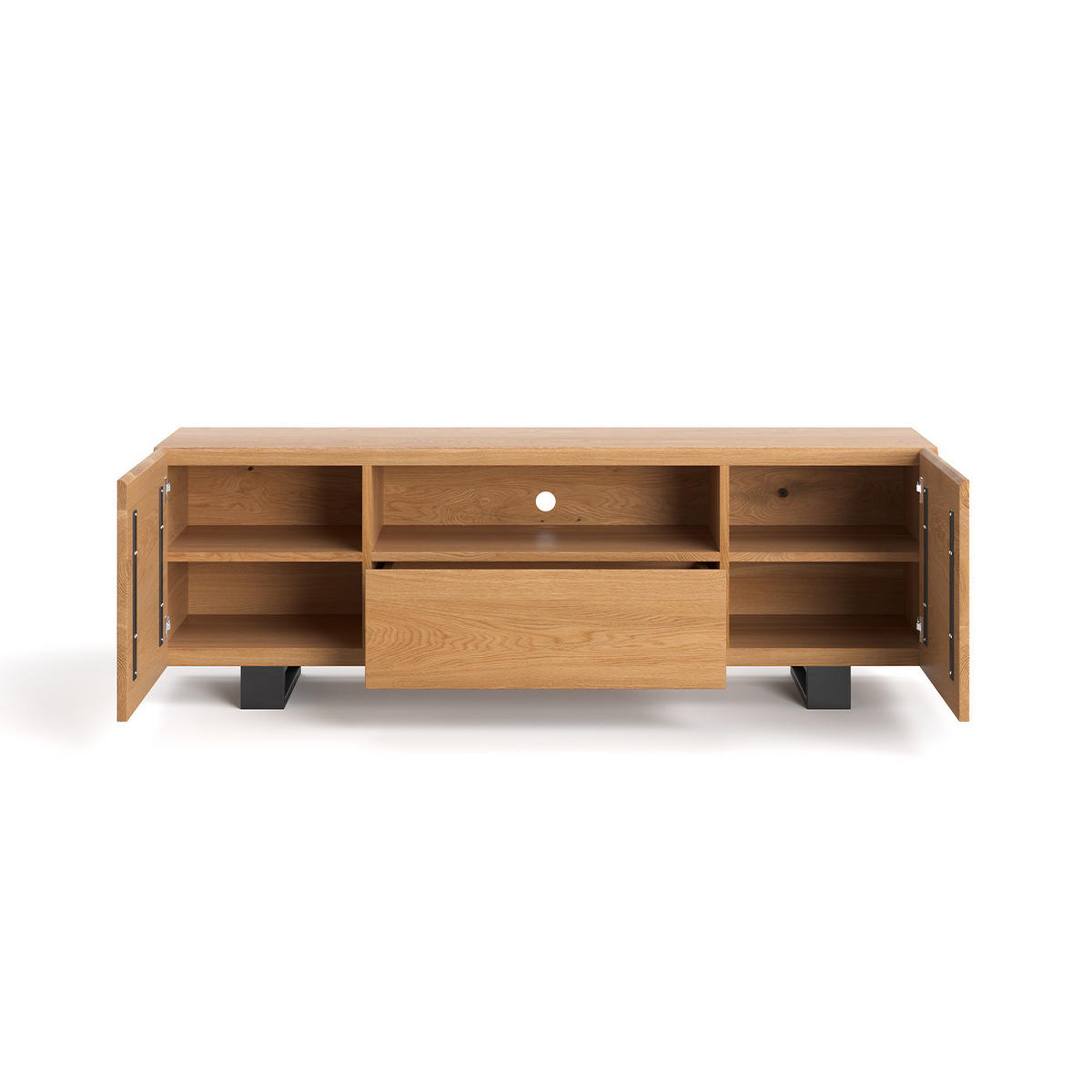 TV-SCHRANK Lift aus massivem Eichenholz 200 cm - Eichefarben/Naturfarben, Holz (200/60/40cm) - Danzz