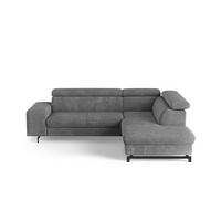 ECKSOFA mit Schlaffunktion und Bettkasten - Dunkelgrau/Schwarz, Kunststoff/Textil (215/262cm) - Cotta