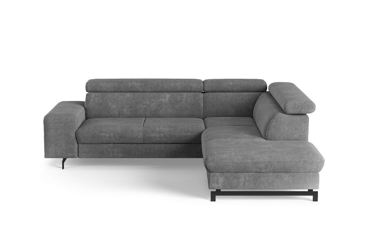 ECKSOFA mit Schlaffunktion und Bettkasten - Dunkelgrau/Schwarz, Kunststoff/Textil (215/262cm) - Cotta
