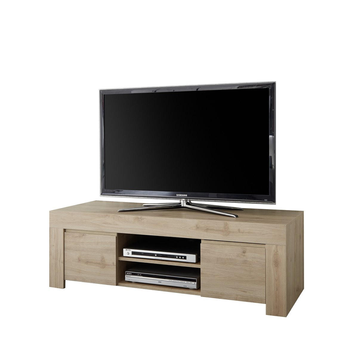 TV-MÖBEL mit 2 Türen L138 cm - Firenze - Eichefarben, Holzwerkstoff (42/44/138cm) - Calicosy