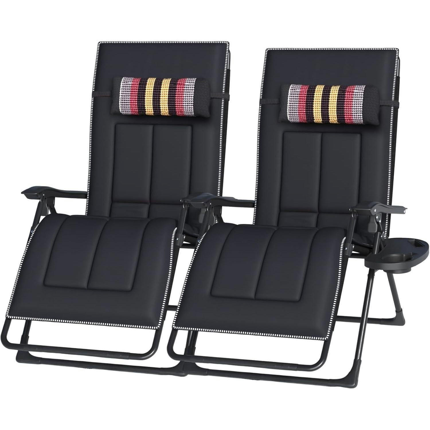SONNENLIEGE 2-teiliges Set mit Kissen Schwarz - Schwarz, Textil (175/80/72cm)
