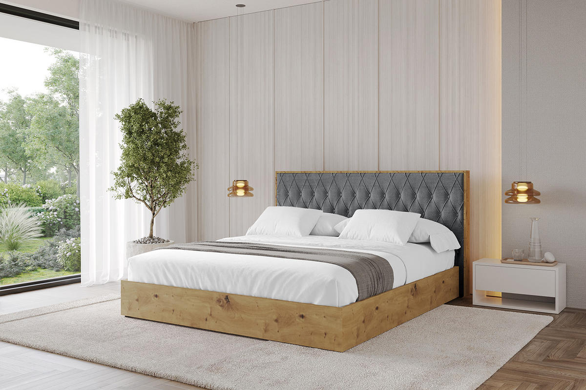 POLSTERBETT mit Bettkasten und Lattenrost, Bett mit Matratze H3/H4 - ENZO5 120x200 Dunkelgrau - Anthrazit, Holzwerkstoff/Textil (120/200cm) - ALTDECOR
