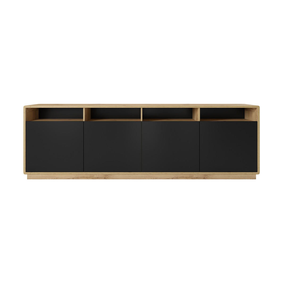 SIDEBOARD Raven Mattschwarz und Holz - Schwarz, Holzwerkstoff (238/75/40cm) - Petits-meubles