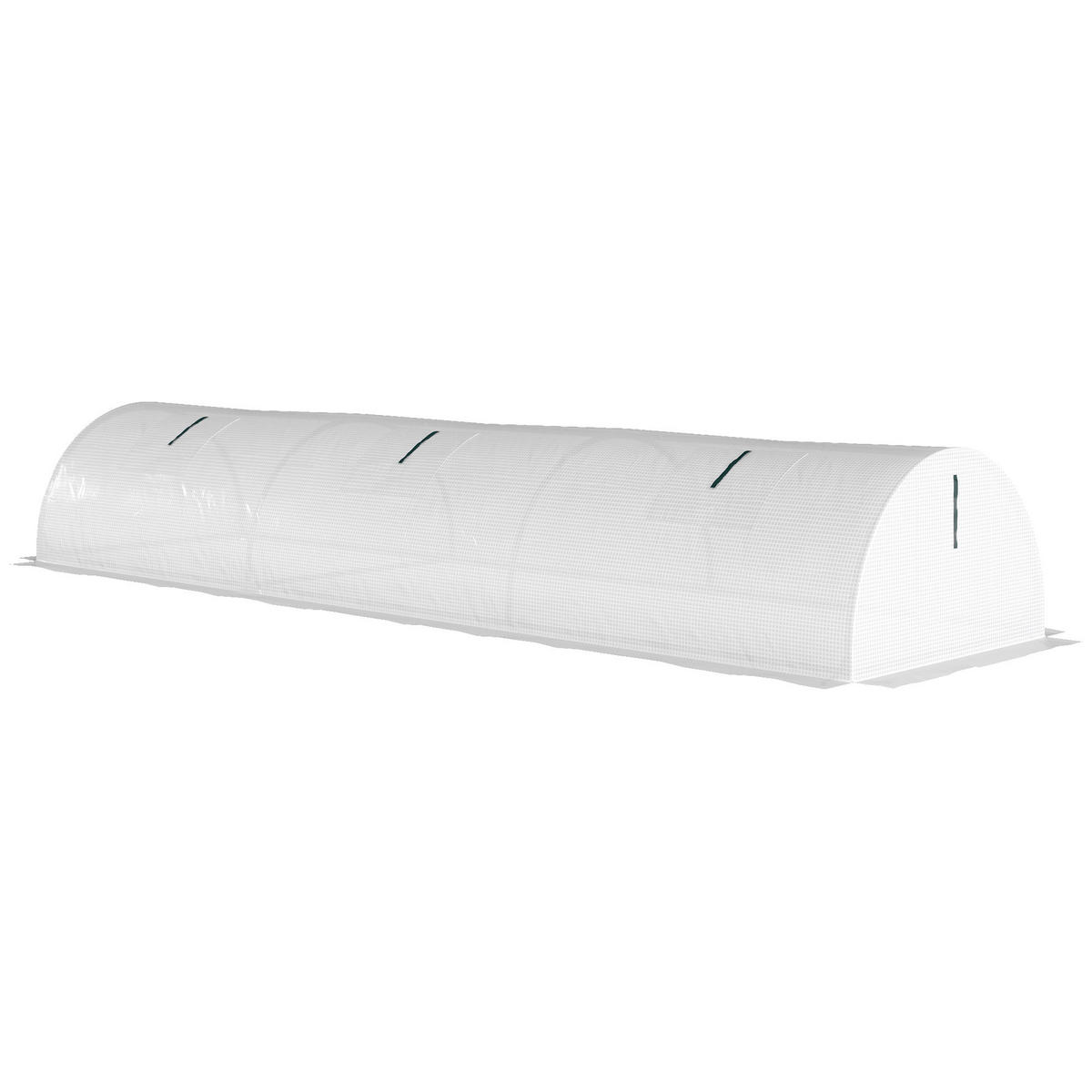 FOLIENGEWÄCHSHAUS DE-05714 Mini-Tunnel, Netz-Fenster, UV-beständig Weiß - Weiß, Kunststoff/Metall (80/45/300cm) - ComfortXL