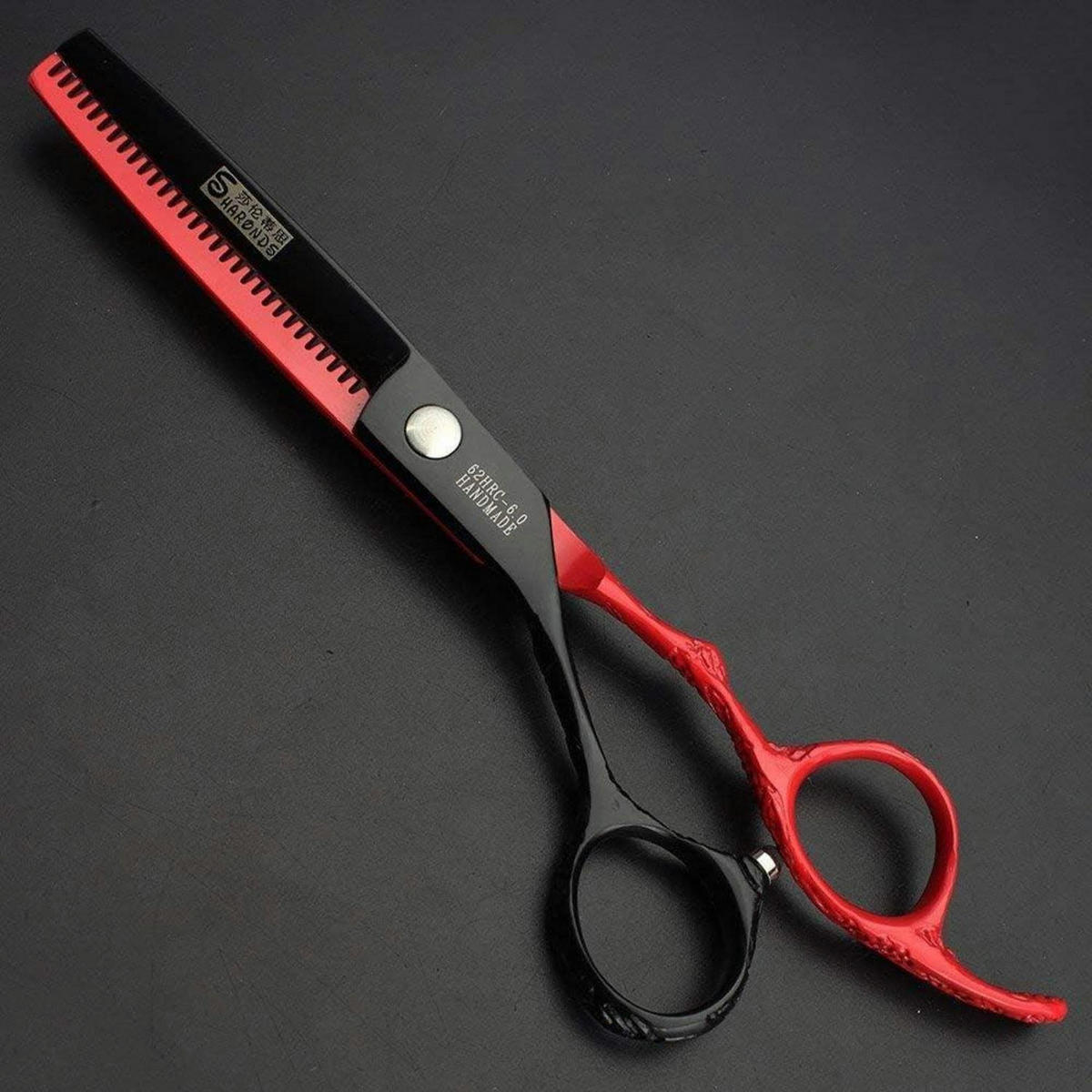 FRISEURSCHEREN Set 6 Zoll Linkshänder 2-teiliges Set - Rot, Metall (15.2/1.5/15.2cm)