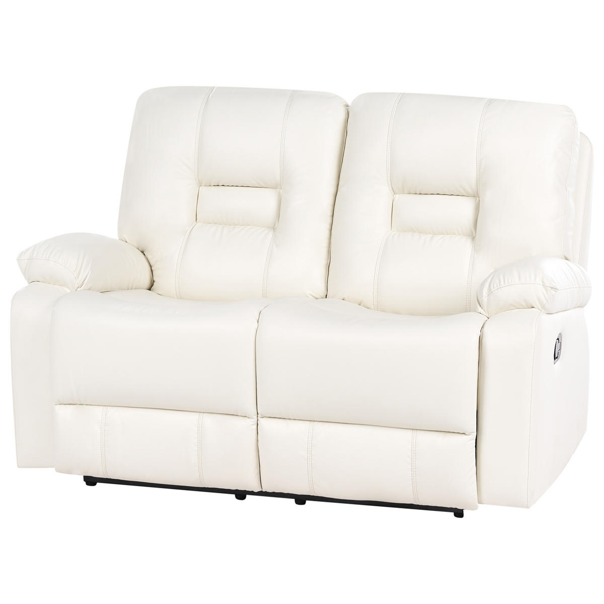 SOFA-SET manuell verstellbar 4-Sitzer Kunstleder Weiß Bergen - Weiß, Kunststoff (149/101/72cm) - Beliani