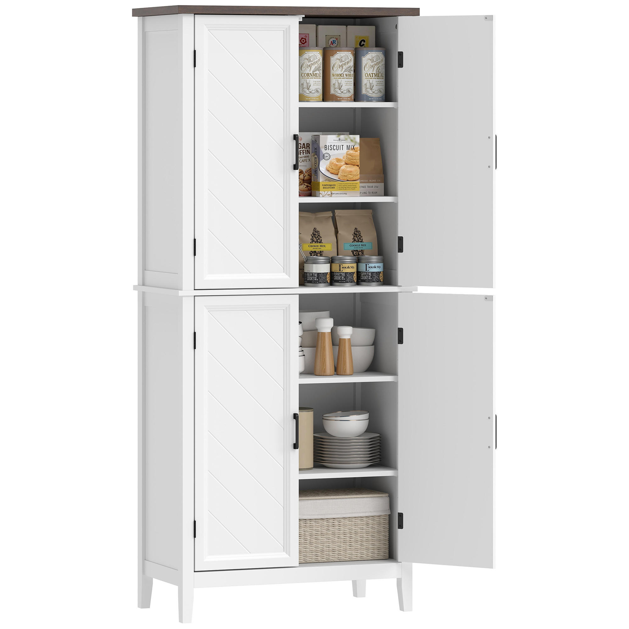 HIGHBOARD DE-11326 6 Ebenen Weiß - Weiß, Holzwerkstoff (40/178.5/76cm) - ComfortXL