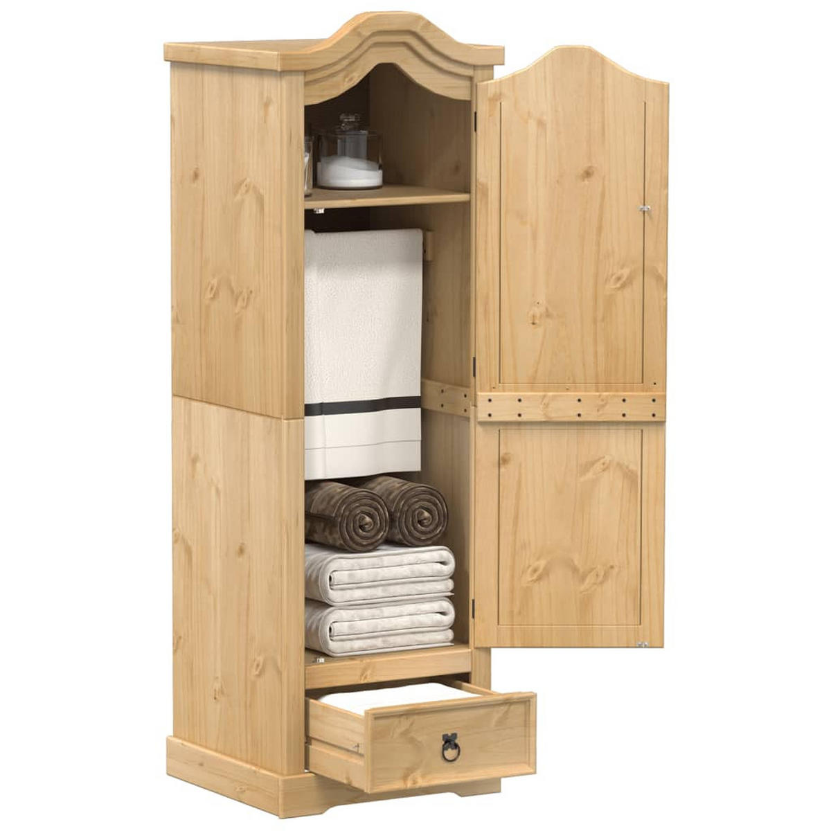 DREHTÜRENSCHRANK Epstein 55/52/170 cm - Braun, Holzwerkstoff (55/170/52cm) - Nettlife