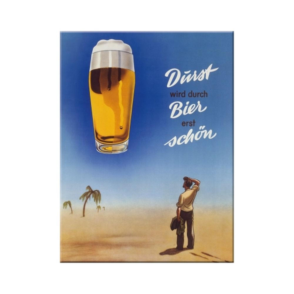 MAGNET 6/8 cm Open Bar Bier Durst - Multicolor, Metall (6/8/0.1cm) - Nostalgic-Art