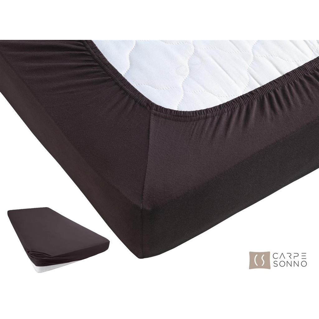 Thumbnail - Carpe Sonno Jersey-Spannbettlaken, Braun, Textil, Uni, Füllung: Baumwollfüllung, Rechteckig, 100x200 cm, Oeko-Tex® Made ...