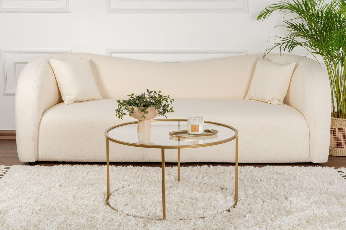 COUCHTISCH aurum Gold - Goldfarben, Holz (80/80/43cm) - Habitat Garten