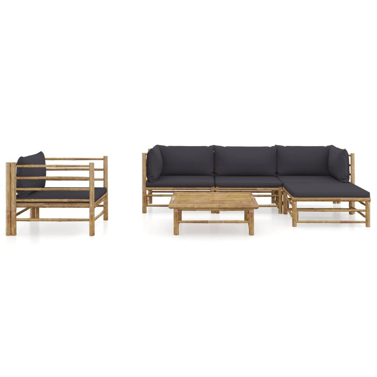 GARTENSET Rennie 6-teilig - Grau, Naturmaterialien - Nettlife