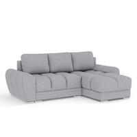 ECKSOFA MIT SCHLAFFUNKTION Peebles Grau Webstoff - Chromfarben/Grau, Holz/Holzwerkstoff (256/175cm) - Maison de Reve