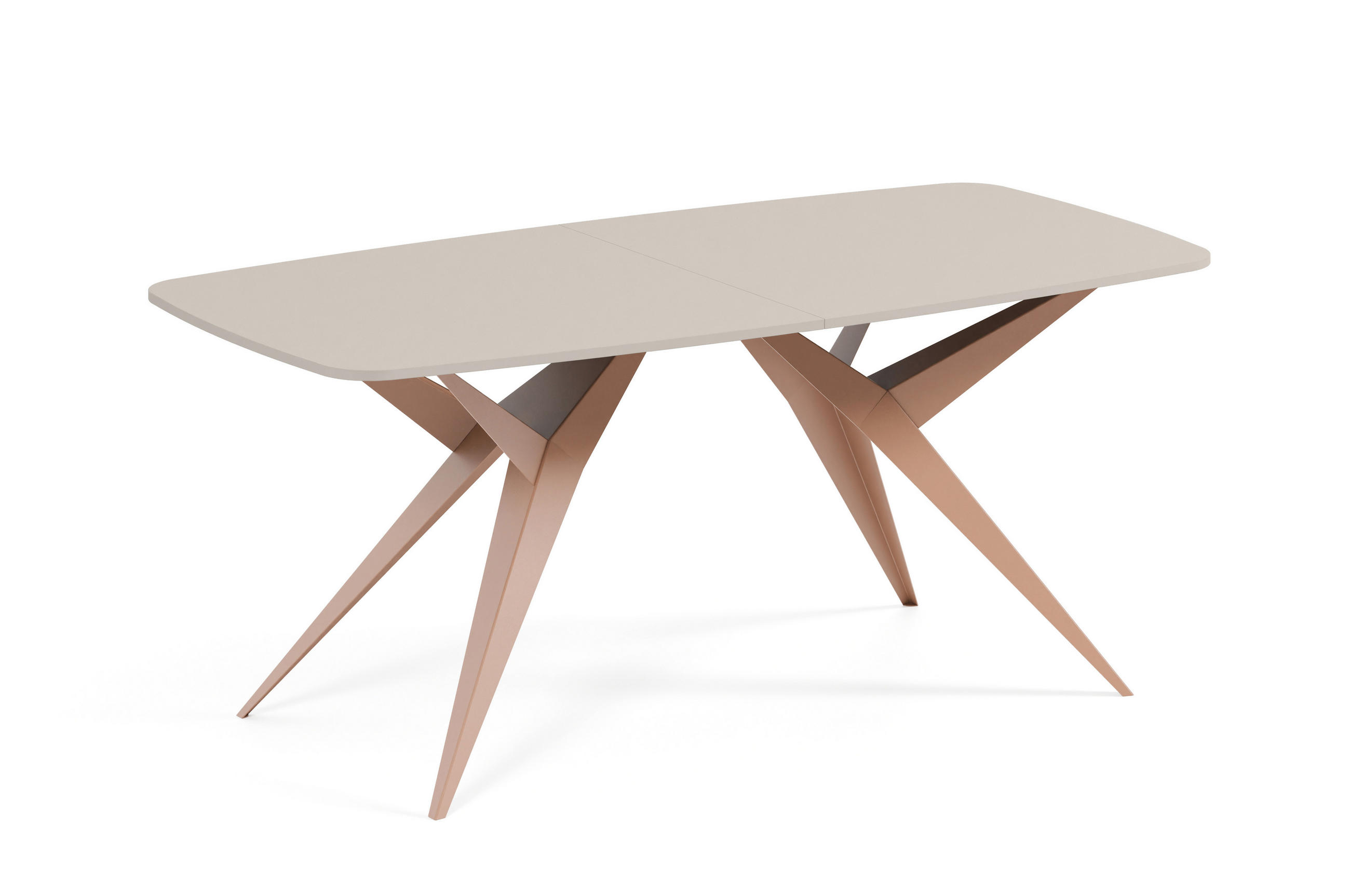 ESSTISCH AXIS - Kaschmir/Kupferfarben, Holzwerkstoff/Metall (90/180/76cm) - Meblini
