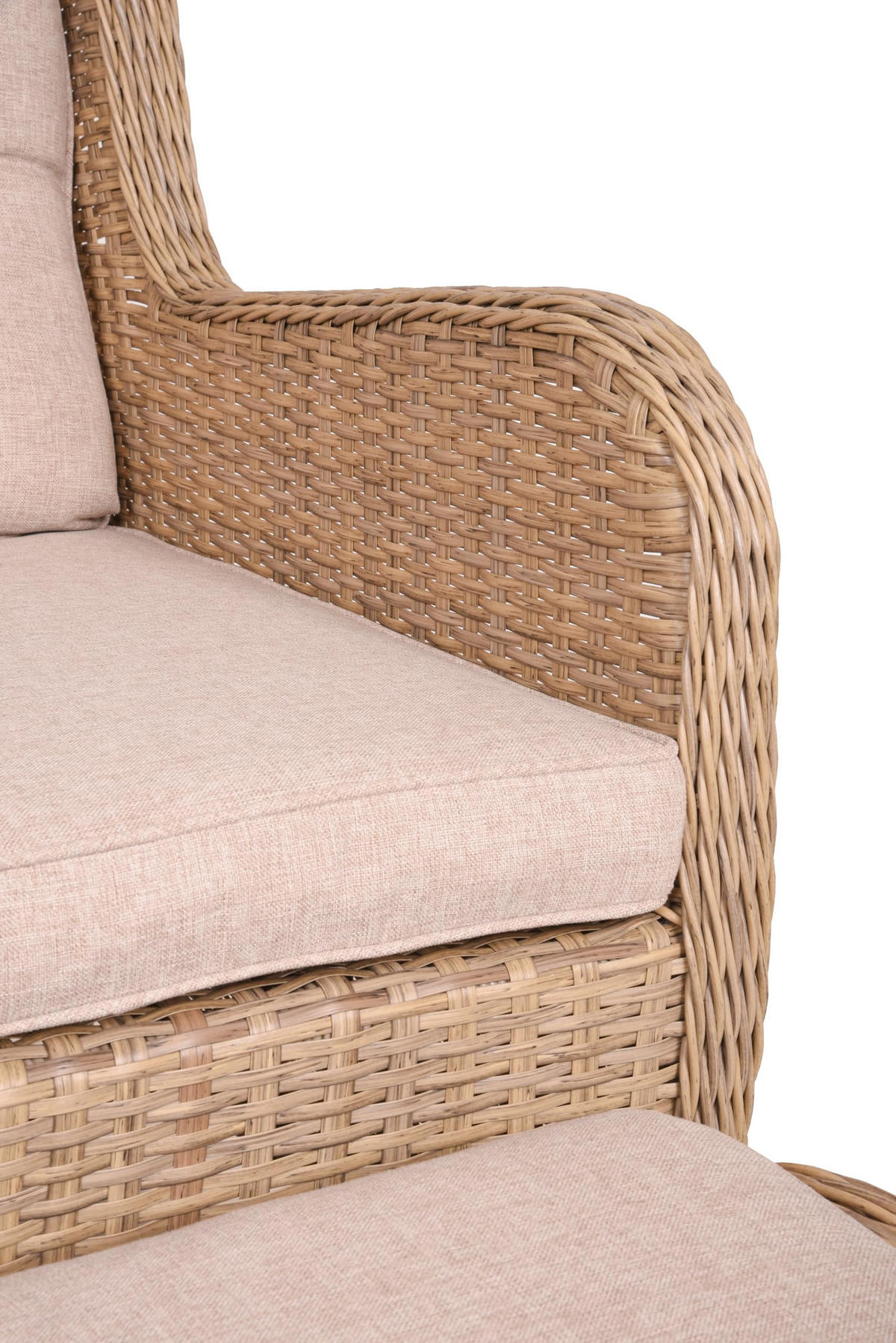 GARTENSTUHL Nara mit Beistelltisch Beige Gartenstuhl-Set - Beige, Kunststoff (68/98/90cm) - DELUKE