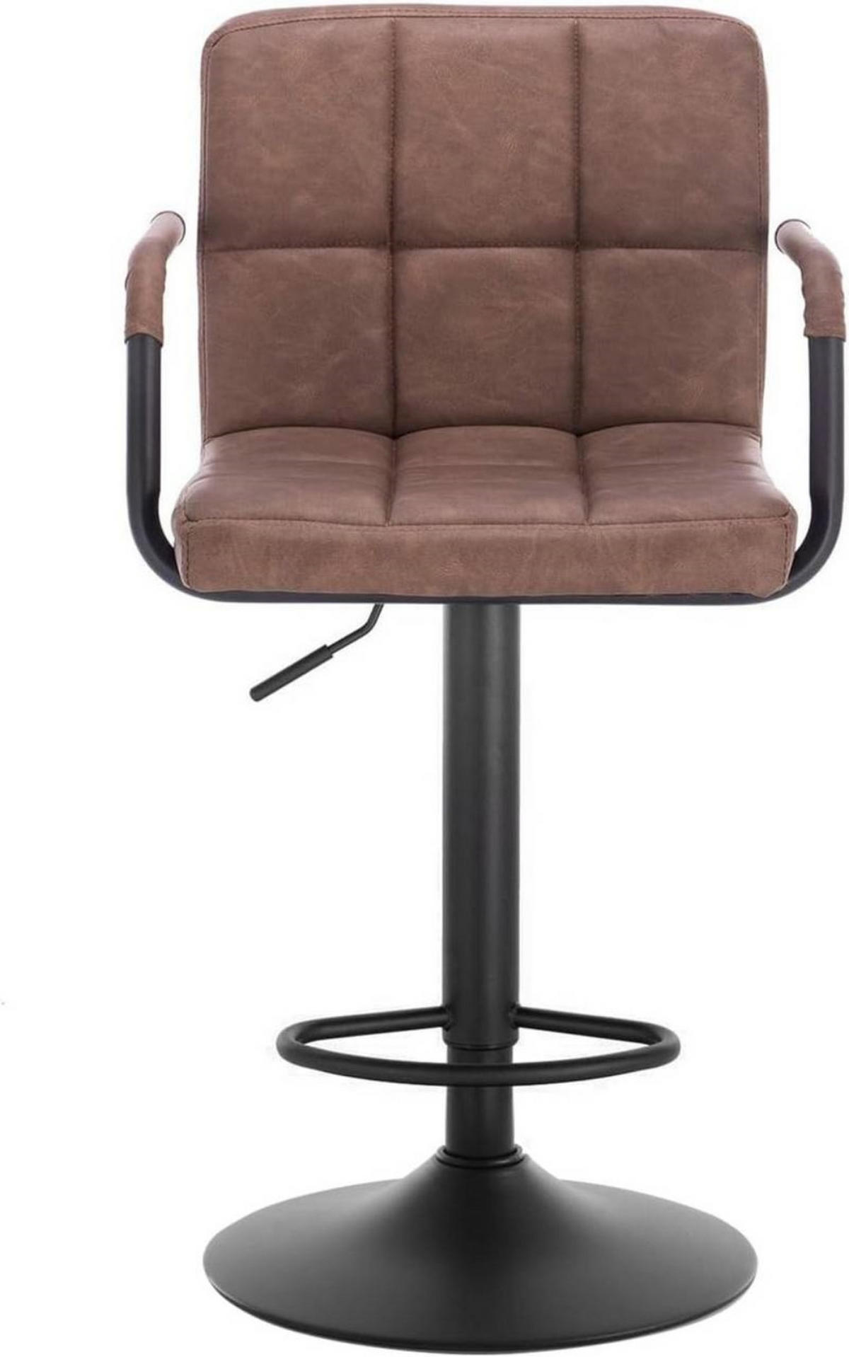BARHOCKER drehbar, Antiklederoptik, Dunkelbraun - Dunkelbraun/Schwarz, Textil/Metall (51/90/37cm) - Woltu